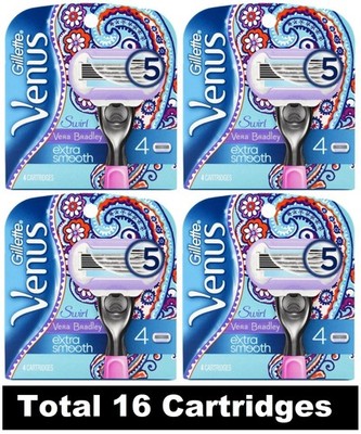 16 x Gillette Venus Swirl Vera Bradley Extra Smooth 5 Blades Cartridges (4 x PK4