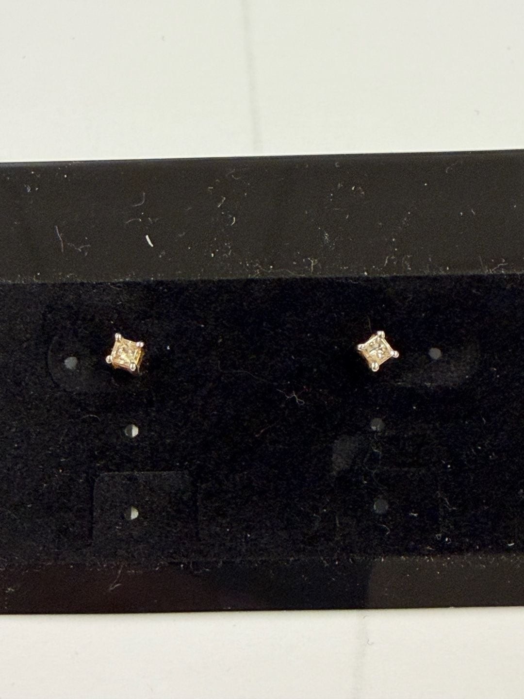 Princess Cut Diamond Stud Earrings in 14K P SS.925 value~145$