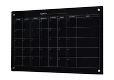 Reusable Glass Calendar Black Writing Board With Magnetic Mounting System 4X3
