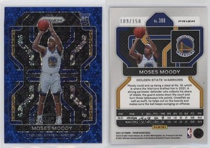 2021-22 Panini Prizm Fast Break Blue Prizm /150 Moses Moody #308 Rookie RC