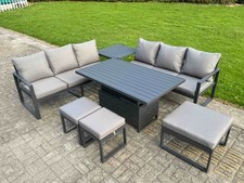 Fimous Aluminium Outdoor Garden Furniture Sets with Rising Dining Table Sofa Set