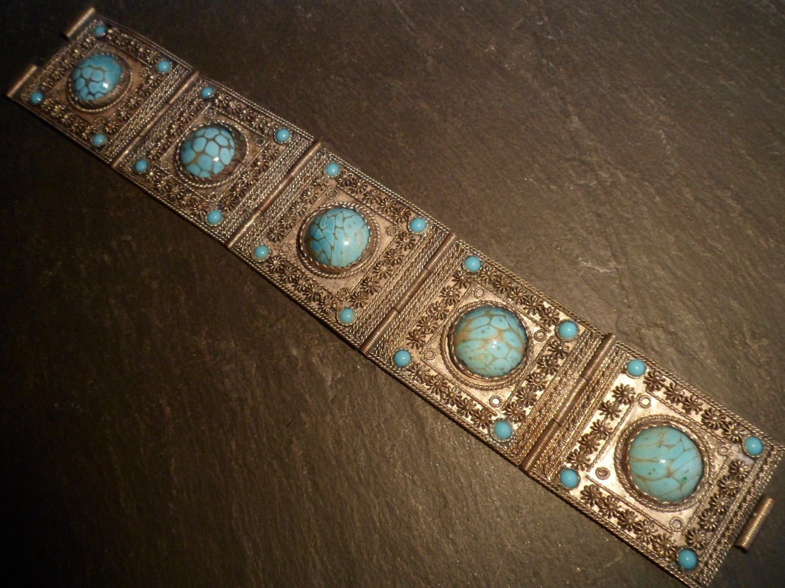 Antique Hallmarked Solid Silver Wide Panel Bracel… - image 2