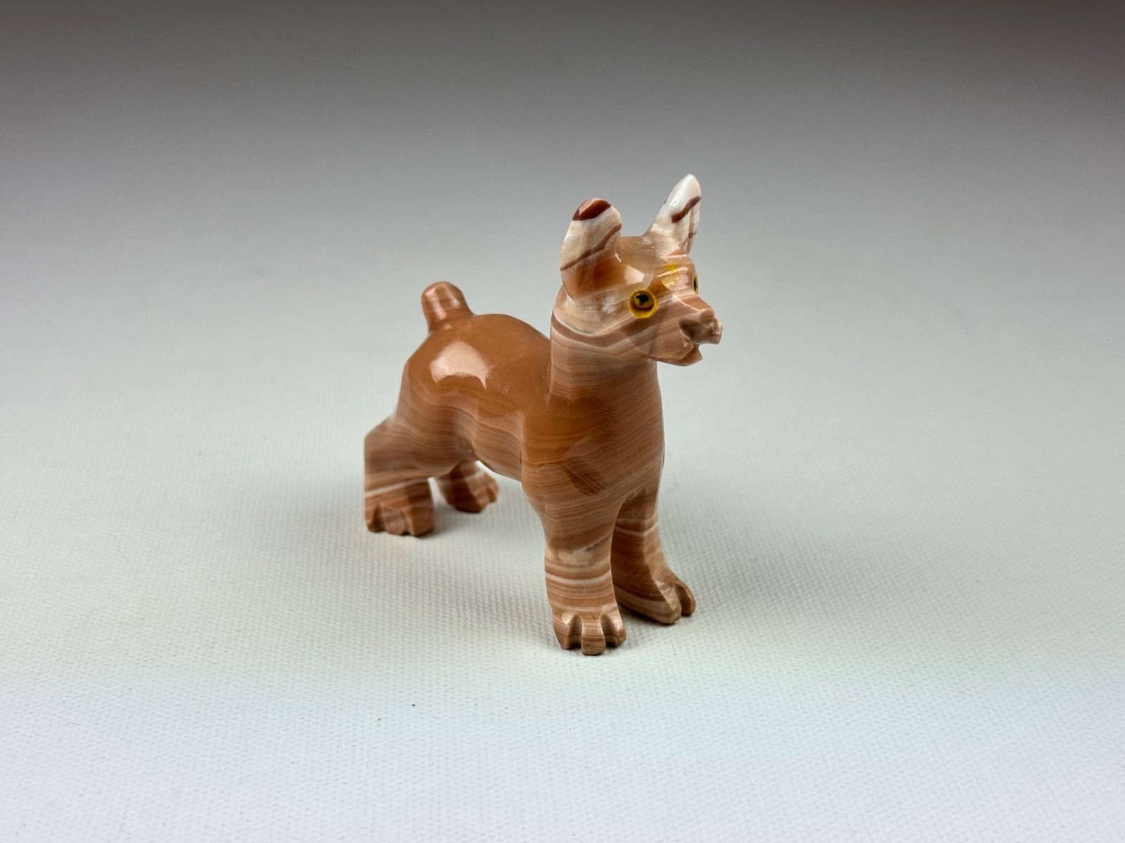 Hand Carved Dog Figurine made of Onyx Stone