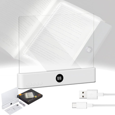 Smart Led Reading Light, Book Light Treasure Box, Rechargeable Clear LED Flat Re