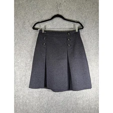 Ann Taylor Skirt Women 2 Blue Pleated Career Office Business Professional