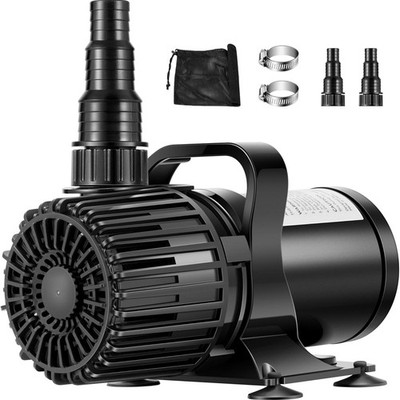 1600GPH Submersible Pond Pump 120V High Flow Waterfall Fountain Fish Tank Quiet