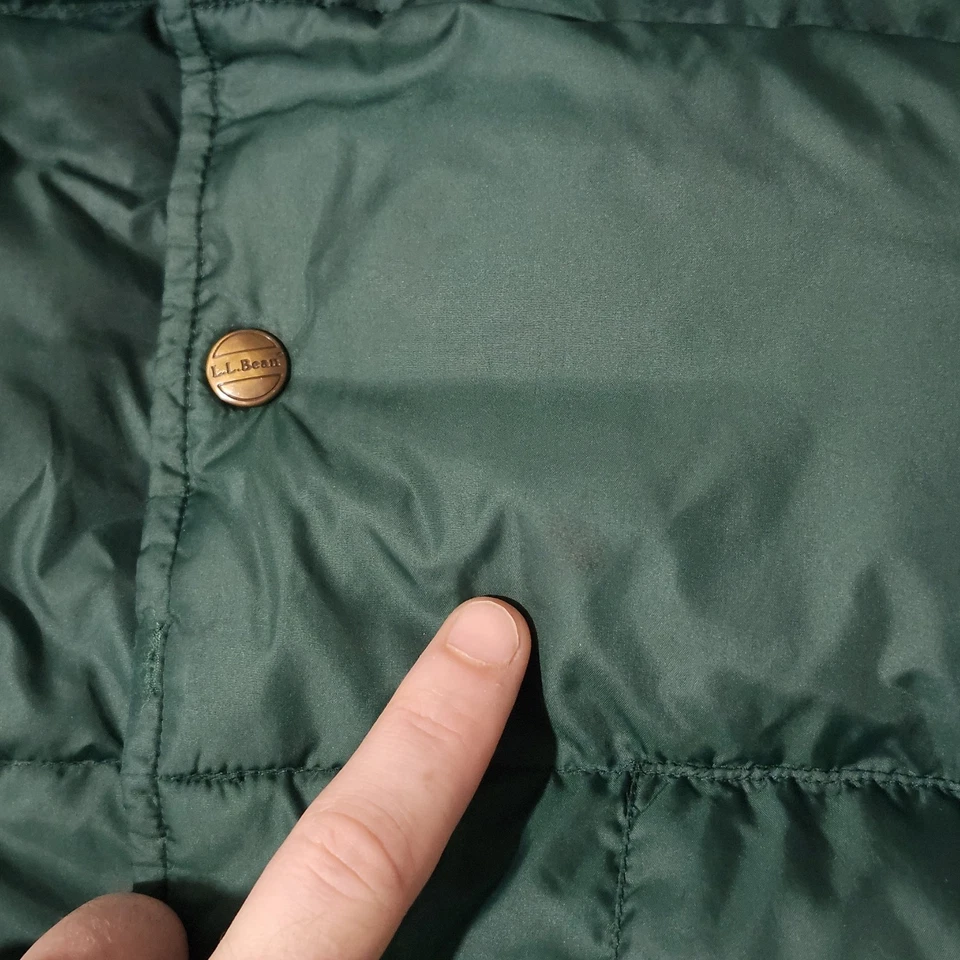 Vintage LL Bean Goose Down Puffer Vest Green Made in USA Mens XL Outdoor - Image 3 of 4