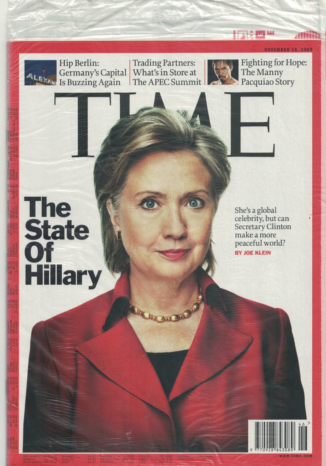 Hillary Clinton The State Of Time Magazine 2009 November 16 Joe Klein Sealed US