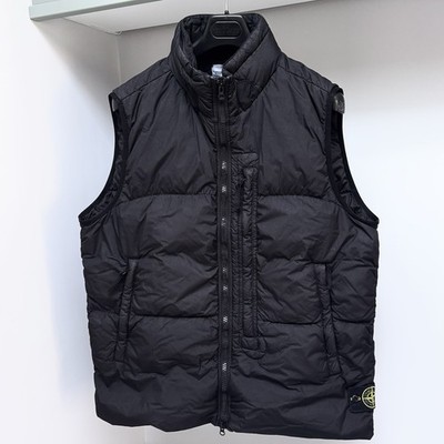 Stone Island Gilet Bodywarmer Jacket XXL Black Crinkle Reps NY Down ptp25 