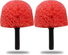 2 Pack Twist-On Cobweb Duster Head Brush - Indoor  Outdoor Spider Web Cleaning