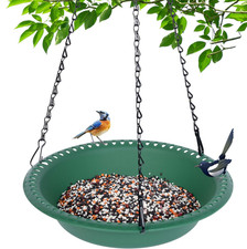 Hanging Bird Feeder Tray with Drainage Holes for Outside Fit Most Seed, Rugged R
