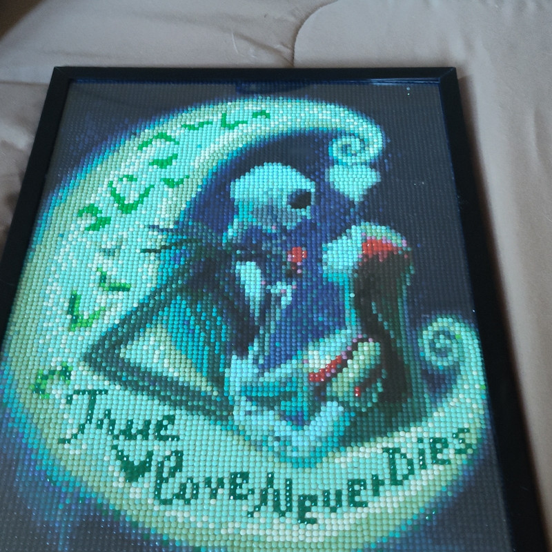 Framed Nightmare Before Christmas Jack & Sally "True Love Never Dies" Wall Art