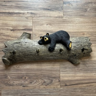 Big Sky Carvers JASPER bear Jeff Fleming coat rack 4 hook lodge cabin towel hat