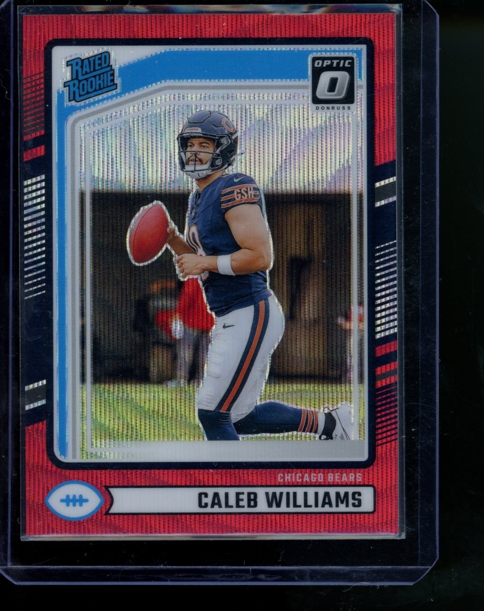 2024 Donruss Rated Rookie Caleb Williams #327 Optic Preview Red Wave Prizm RC