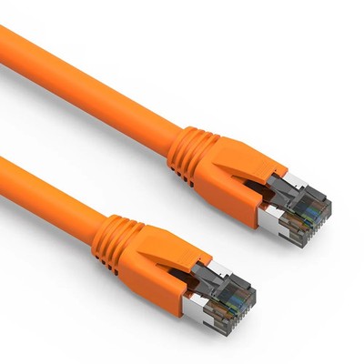 SF Cable Cat8 Shielded (S/FTP) Ethernet Cable, 2 feet - Orange