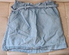 Cat Jack Girls Denim Skirt With Pockets And Belt Youth Size L 10/12