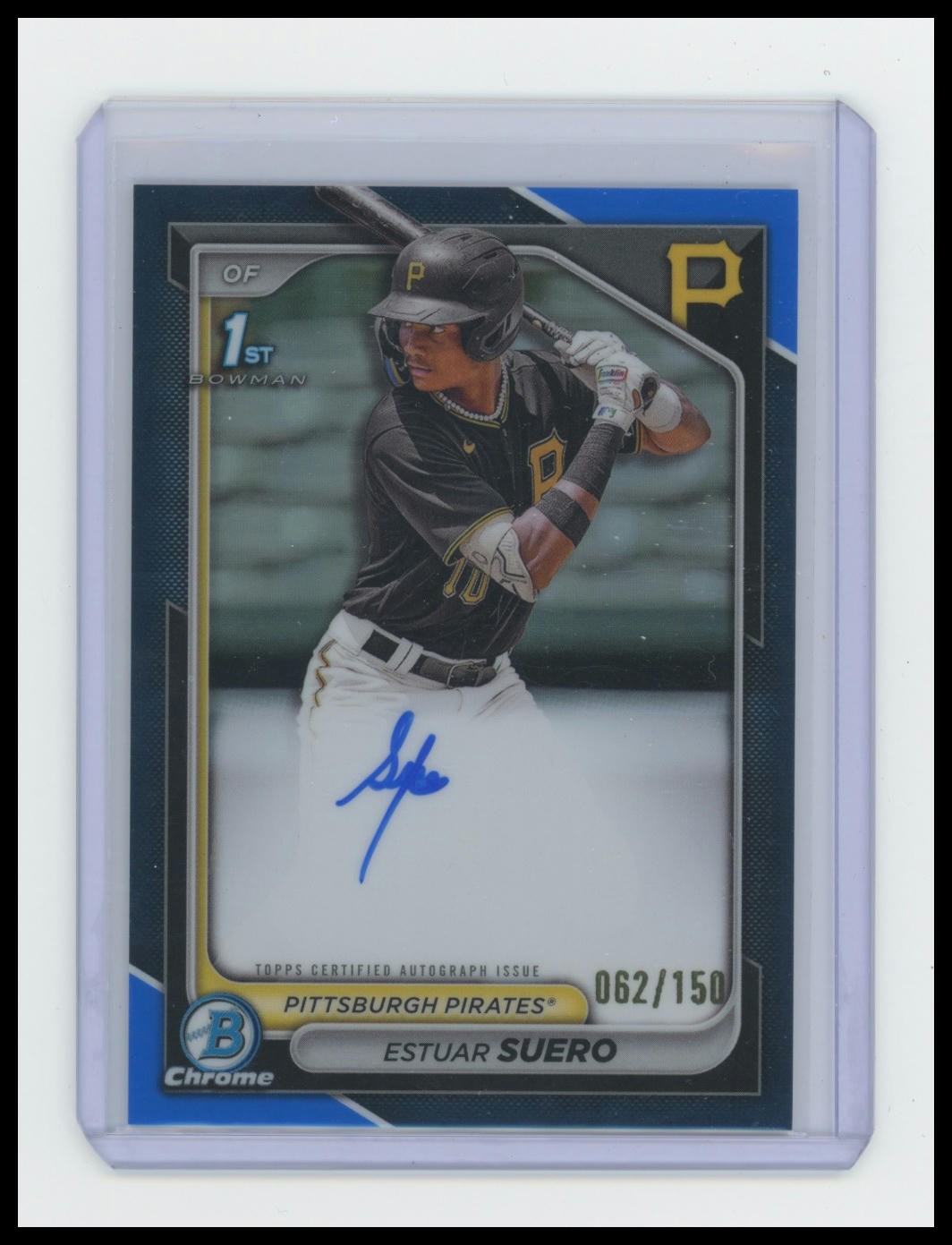 2024 Bowman #CPA-ES Estuar Suero Chrome Prospects Auto Blue Refr. 062/150
