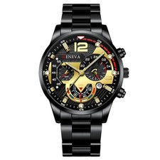 New Stainless Steel Mens Casual Geneva Watches