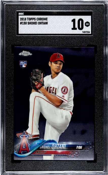2018 Topps Chrome Shohei Ohtani Rookie Card (RC) #150 SGC 10 White Jersey