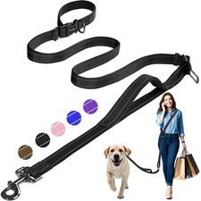 Hands-Free Dog Leash with Adjustable Length 6-9FT  Dual Padded Handles Refle...