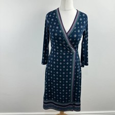 Monsoon 3/4 long sleeve dress women’s size 8 navy paisley