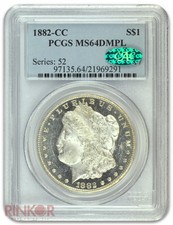 1882-CC $1 Morgan Dollar PCGS MS 64 DMPL CAC