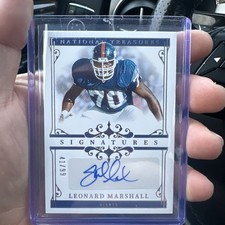 2025 Panini National Treasures Signatures Auto 41/99 Leonard Marshall New York