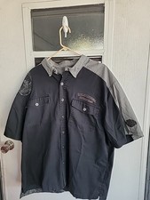 Harley Davidson Garage Shop Mechanics Shirt Short Sleeve Button Down Size XXL