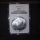 1987 $1 American Eagle NGC MS69  Brown Label
