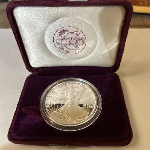 1990-S Proof American Silver Eagle 1 oz .99 with Original Box & COA OGP