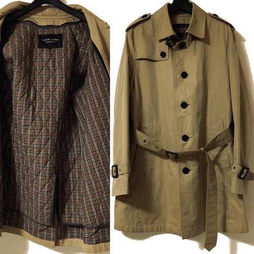 BURBERRY BLACK LABEL con fodera imbottita trench coat M beige #EB ZGA