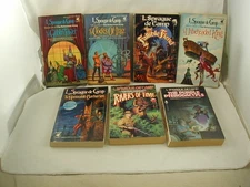 L Sprague de Camp 7 Books Humorous Fantasy Sci Fi Novarian Series + Stories