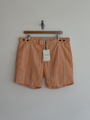 Frescobol Carioca Badeshorts Nadelstreifen orange weiß Strand XL W36 NEU