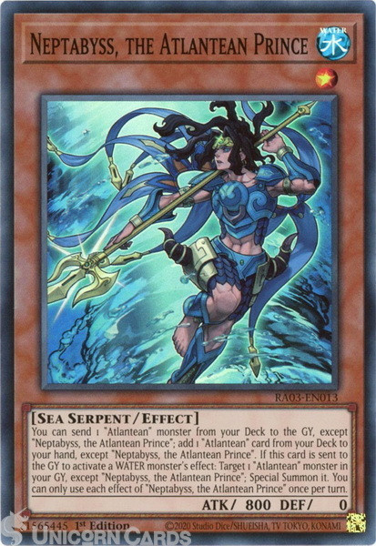 RA03-EN013 Neptabyss, the Atlantean Prince : Super Rare 1st Edition YuGiOh Card