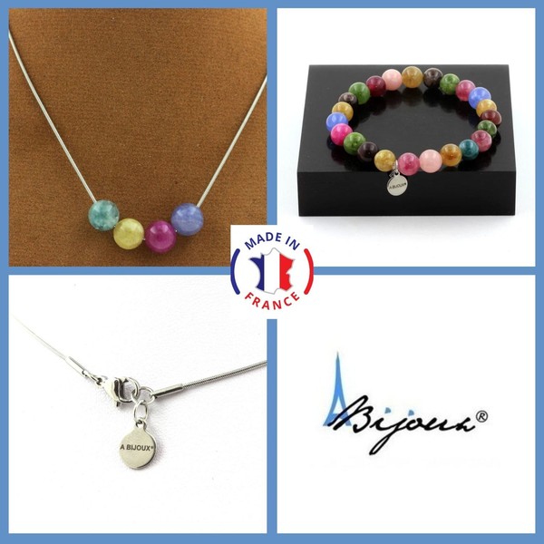 Steine Und MinéRaux. ParüRe Schmuck Armband Halskette 4 Perlen Turmalin-image