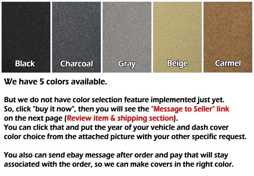 for BUICK CENTURY 1973-2005 CUSTOM FACTORY DASH COVER MAT 5 COLORS AVAILABLE - Image 4 of 4