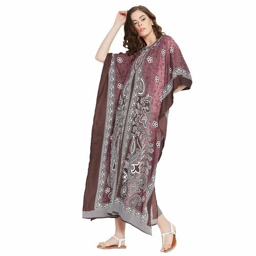 Women Plus Size Loose Kaftan Tunic Dress Hippy Kimono Sleeve Caftan Tunic Tops - Picture 517 of 809