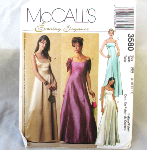 Evening Dress Pattern Size 8 10 12 14 Princess Seam Empire Waist McCalls 3580 - Picture 1 of 11