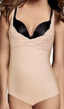 MAIDENFORM Lace Wear Your Own Bra BodyBriefer Romper Nude Shaper Womens S M L XL