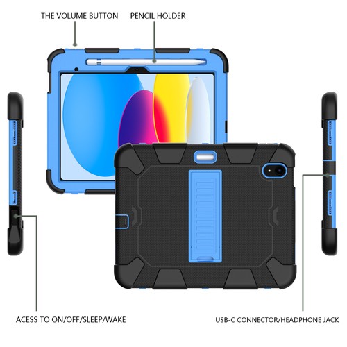 For iPad 10th Mini6 8th Air4 5 10.2 Pro 11 10.5 Shockproof Hard Stand Case Cover - Picture 44 of 90