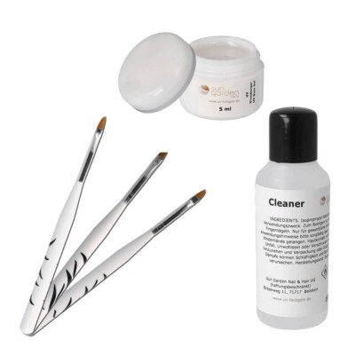 UV Gel Classic Grundiergel 5 ml inkl. 3 tlg. Pinselset und Cleaner 100ml