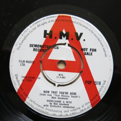 MORECAMBE & WISE Now That You're Here / That Riviera Touch UK 7'' demo HMV 1966