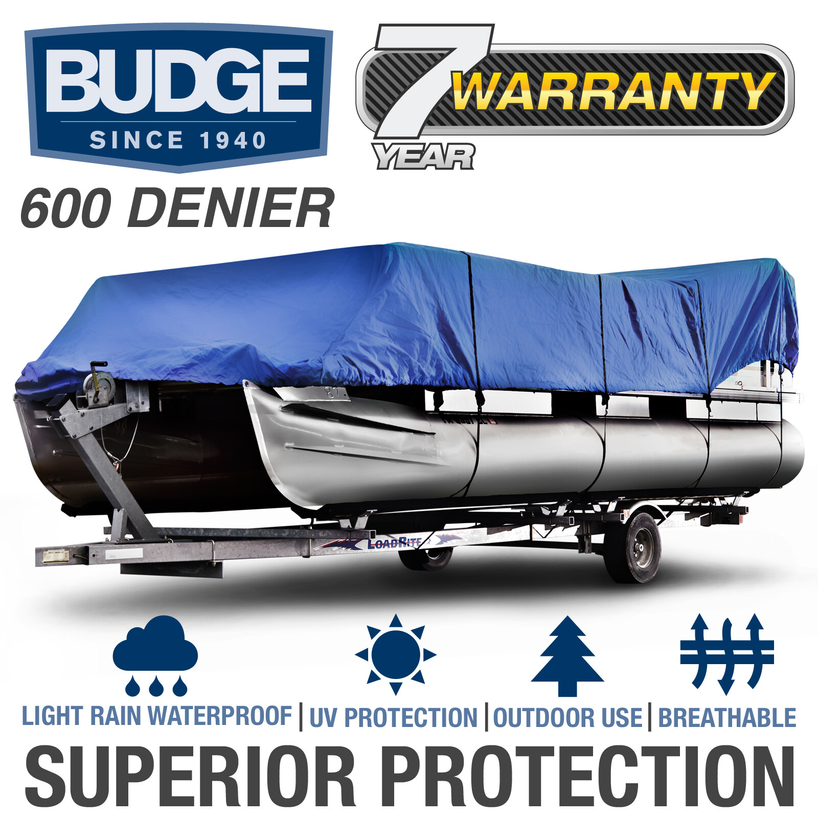 600 Denier Waterpoof Pontoon Cover Fits Pontoons 3 Sizes Available