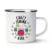 VerrüCkte NäHen MäDchen Stars Emaille Becher Tasse Scherz Tochter Kinder Basteln