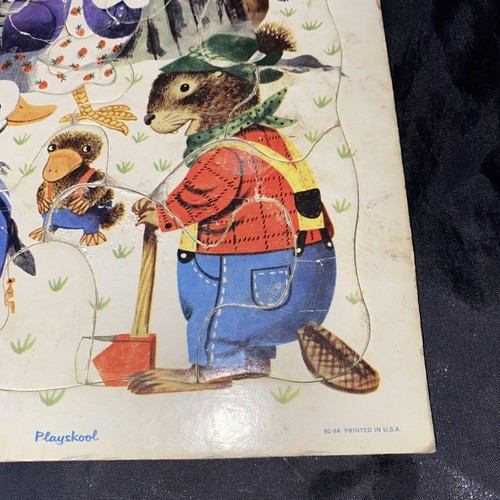 Vintage 1950s Playskool Cardboard Puzzles Lot of 4 Kids And Animals - Picture 13 of 16