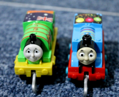 Thomas Trackmaster Push Along Trains -B-day Thomas & Percy in Australia -EUC!