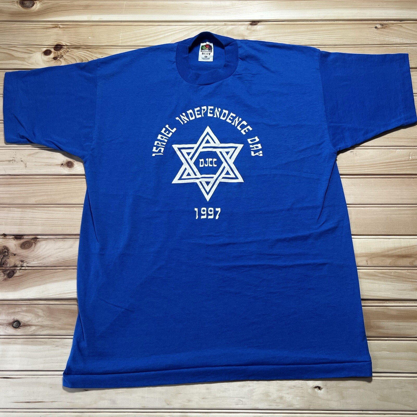 Vintage 1997 Jewish Star David Israel Independence Shirt Size XL Single Stitch