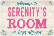 SERENITY'S Room Kids Bedroom Sign Personalized Metal Sign 108120089080