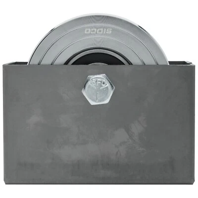 SIDCO SUPPLY 3.5" Chrome V-Groove Gate Wheels Solid Steel With Weldable Wheel Box (Chrome)