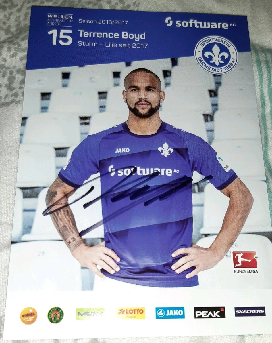 Terrence Boyd (Darmstadt 98 2016/2017) Nachdruck Leipzig Halle USA megarar  16/17 | eBay